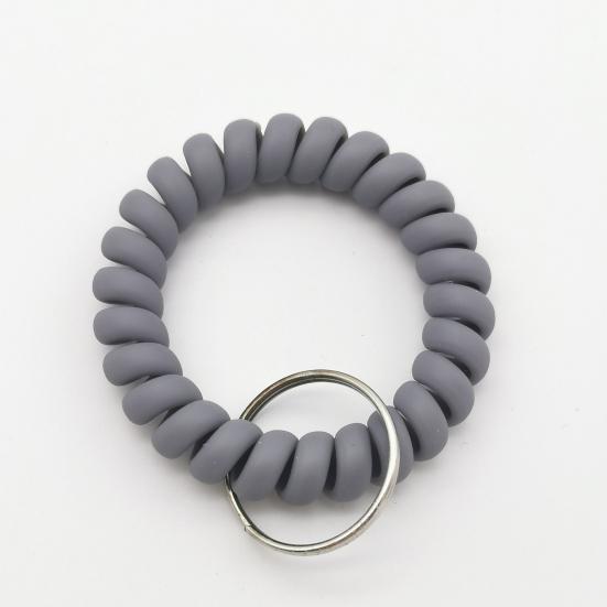5 Stück Armband-Schlüsselanhänger Umweltfreundlicher Dehnbarer Kunststoff Flexibles Spiral-Handgelenkband für Kinder