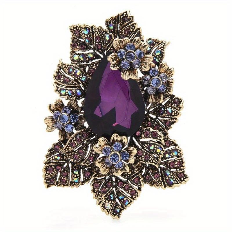 SKEDS Women Girls Luxury Rhinestone Large Size Pin Exquisite Fully Crystals Creative Women's Badges Banquet Brooch Jewelry