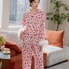 New Haute Couture Fashionable Light Luxury Pure Desire Love Furry Women's Long-sleeve Long Pants, Herringbone Patterned Loungewear and Pajama Set