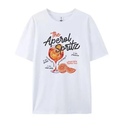 Aperol Spritz Retro Cocktail Graphic Tees Men Women Cute Alcohol Drink T Shirt Cotton Printed T-Shirts Unisex Top Gift Shirts