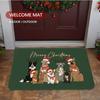 VIKAMA Christmas Dog Rug 2026 Merry Christmas Welcome Rug Indoor/Outdoor Entrance Carpet Winter Home Decoration