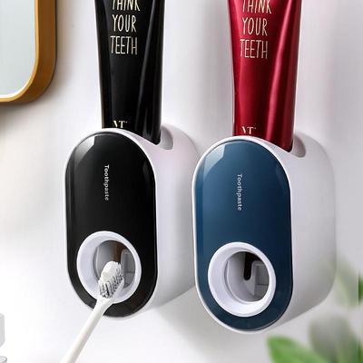 Dispenser Automatico da Parete per Dentifricio e Porta Spazzolini con Ventosa