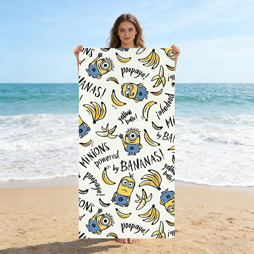 

1pc Minions Beach Towel Microfiber Quick Dry Soft Lightweight Unisex for Swimming Camping Surfing Yoga Travel Outdoor W40*H60(CM)