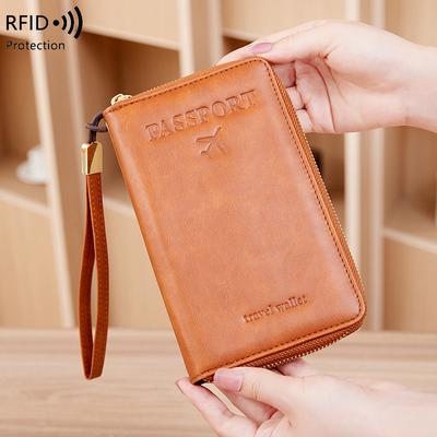 New Passport Bag Long Zipper Wallet Ticket Passport Holder Multifunctional Travel Storage Document Bag