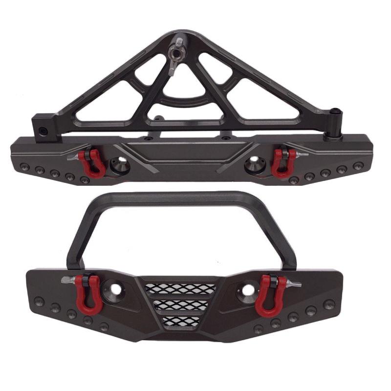 Premium Cnc Machined Black Aluminum Front Rear Bumper For Axial Scx10 Rc Truck