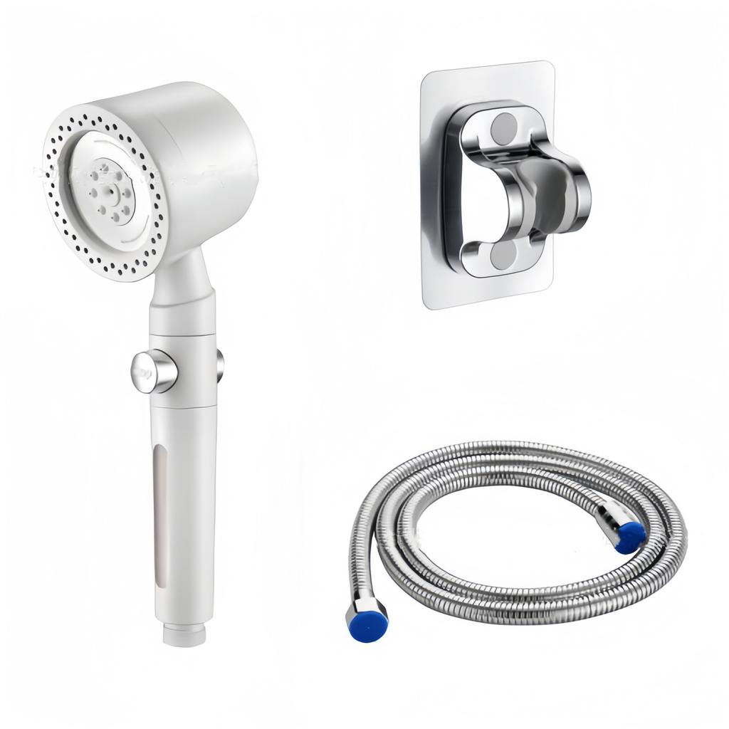 5 Spray ABS Portable Shower Head High Pressure Spa Filtered Shower Heads with Stop Button Universal Bathroom Nozzle