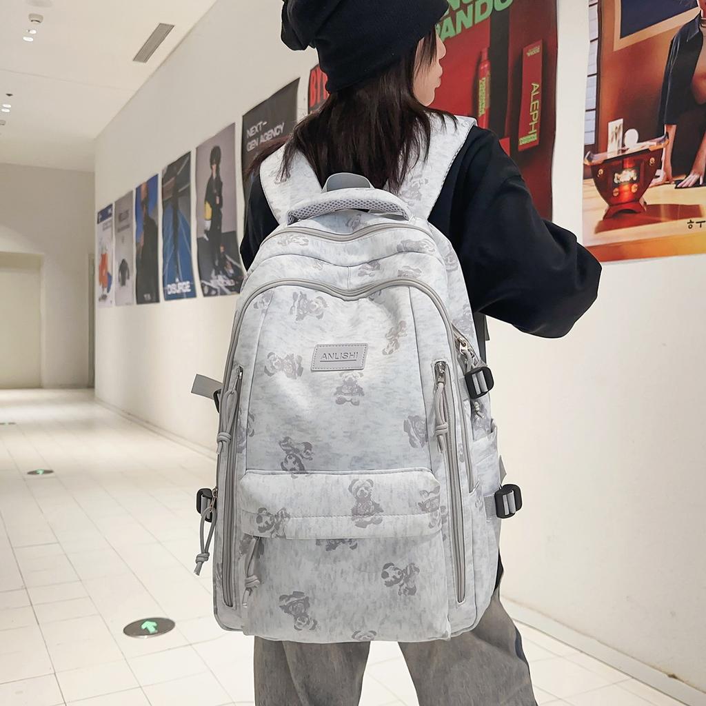Schoolbag: Japanese-style schoolbag, high-aesthetic tie-dye backpack for junior high students, lightweight and large-capacity high school backpack