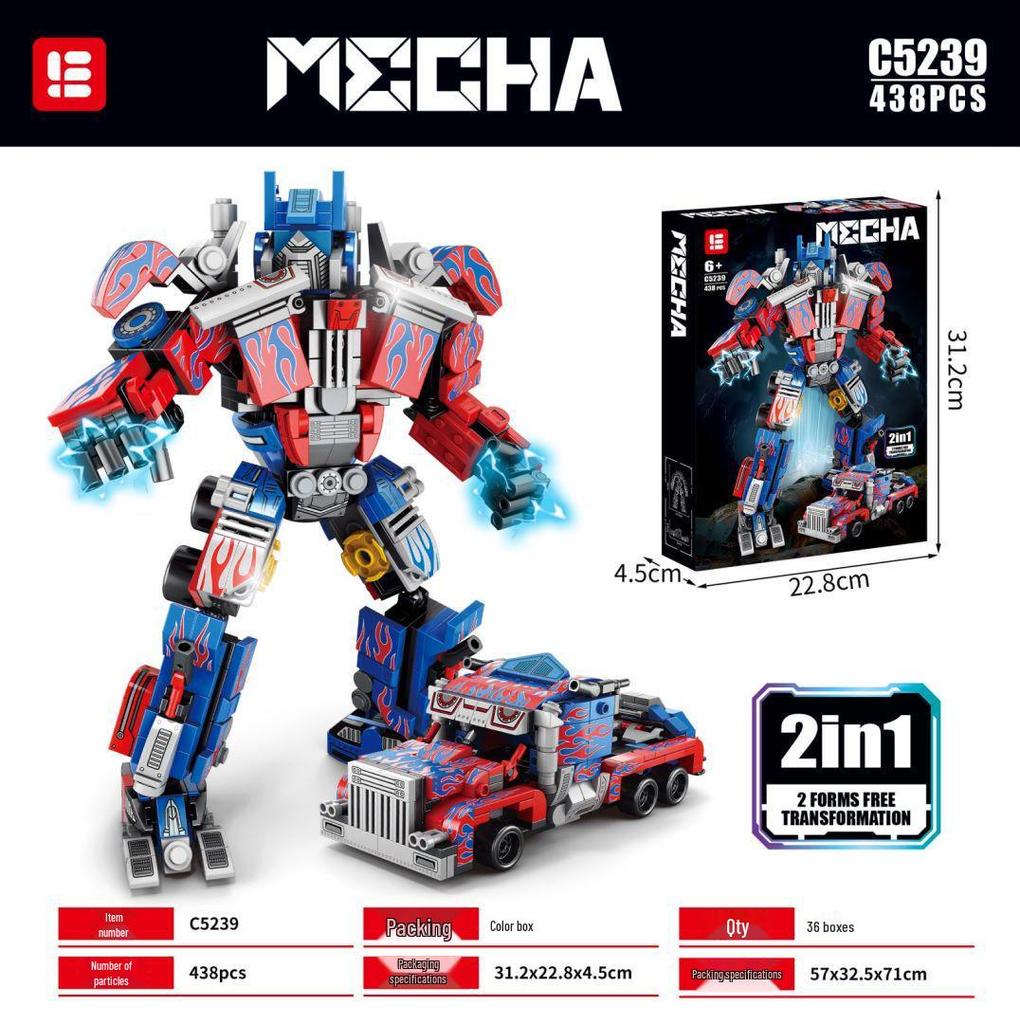 Deformation Optimus Lolo Brothers 8847: Children's Wasp Mecha Robot Building Blocks, Gifts for Boys and Girls