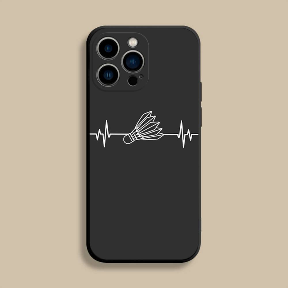 Sport Badminton Cool Phone Case For iPhone 17,16,15,14,13,12,Pro,Max,Plus,E,SE4,Air,Mini Black Soft Cover