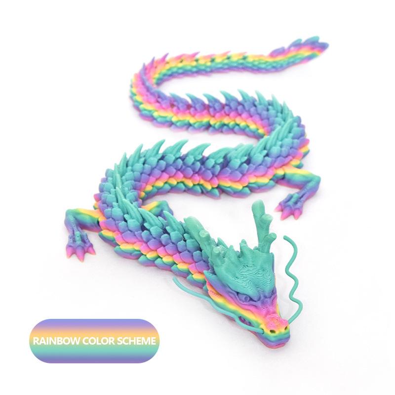 30Cm 3D Printed Conjoined Dragon Ornaments, Movable Cartoon, Creative Dragon Plants, Rockery, Fish Tank Landscaping Decoration