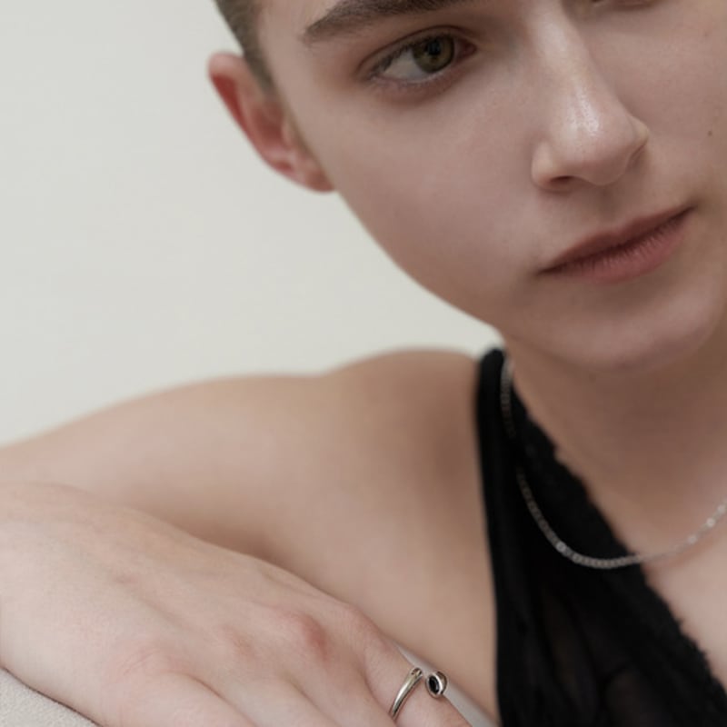 MZUU BIJOU Black Oval Stone Ring