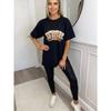 Oversized Black Boho Tee: Playing Cards Cactus Dice Print "All Good Things Are Wild And Free"