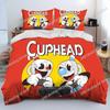 Cuphead E Mugman, Gioco 3D Nuovo Copripiumino Federa Set Biancheria da Letto Adulto Ragazzo Ragazza Decorazione Camera da Letto Bambini Singolo Matrimoniale Grande