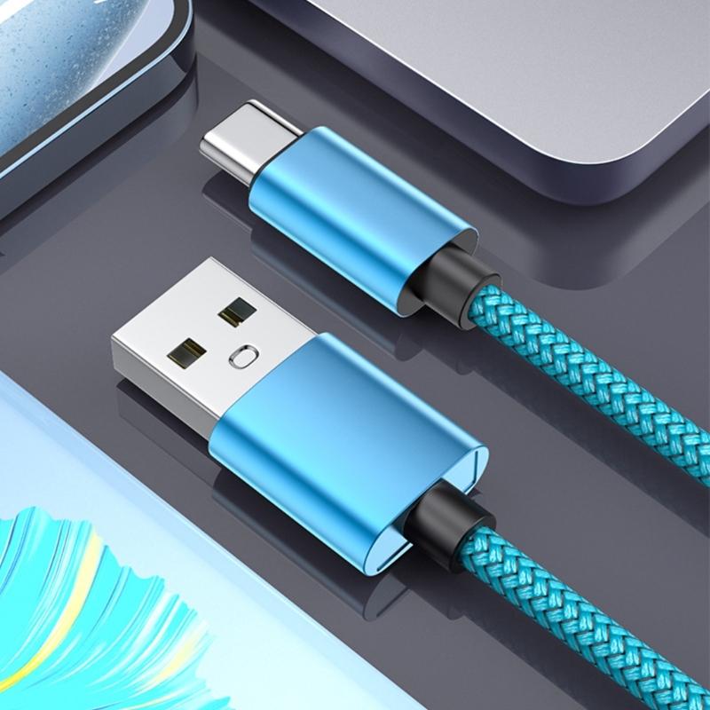 Braided Phone Chargers Cables USB C Fast Charge 3A Power Delivery 100W 480Mbps Data Transfer for Multiple Devices