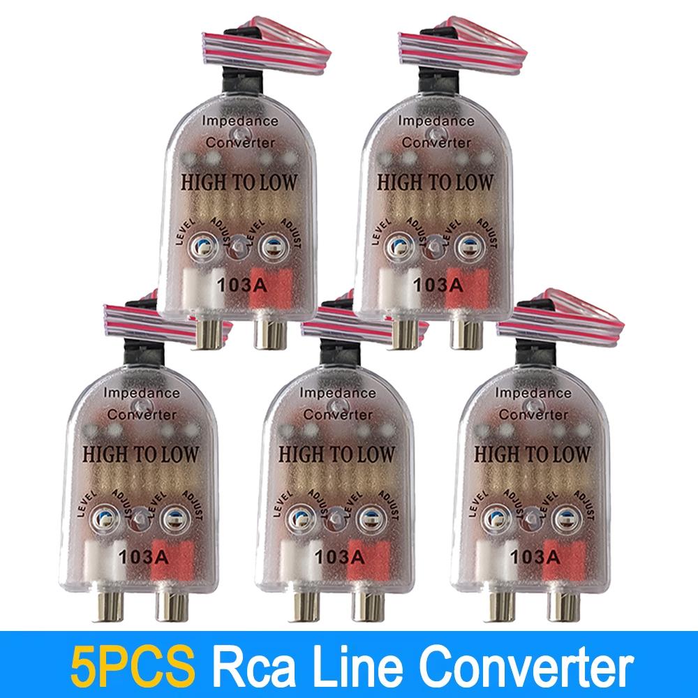 1-5 szt. Car Audio Konwerter Impedancji Audio Wysoki do Niskiego RCA Linia Subwoofer Gadżety Samochodowy Głośnik Niskie Wyjście Filtra Audio Akcesorium