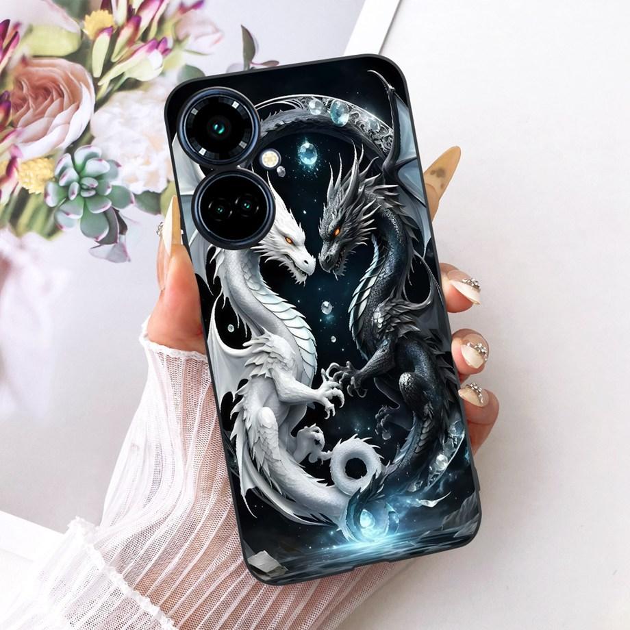 For Tecno Camon 19 Pro 19 Neo Camon19 4G Phone Case Matte Soft TPU Bumper Cover Cool Cartoon Luxury Butterfly Flower Funda