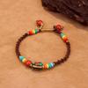 Ethnisches Retro Nepalesisches Tibetisches Handgewebtes Türkis Perlen Damenarmband