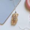 Kawaii Teddy Bear Mobile Phone Chain Pearl Beaded Bracelets Cute Doll Bag Charms Pendant Keychain Girl Heart Hanging Ornament
