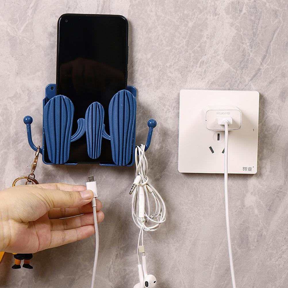 Punch free Mobile Phone Storage Box Wall Mounted Cactus Shape Air Conditioner Remote Control Organizer