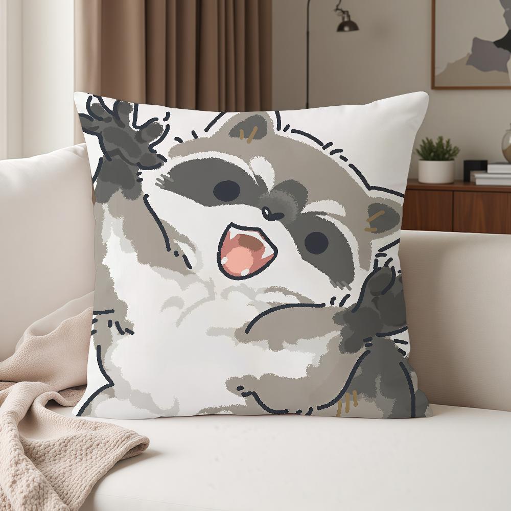 Cute Little Raccoon Pillow Case Suitable For Bedrooms Living Rooms Cars Home Decoration