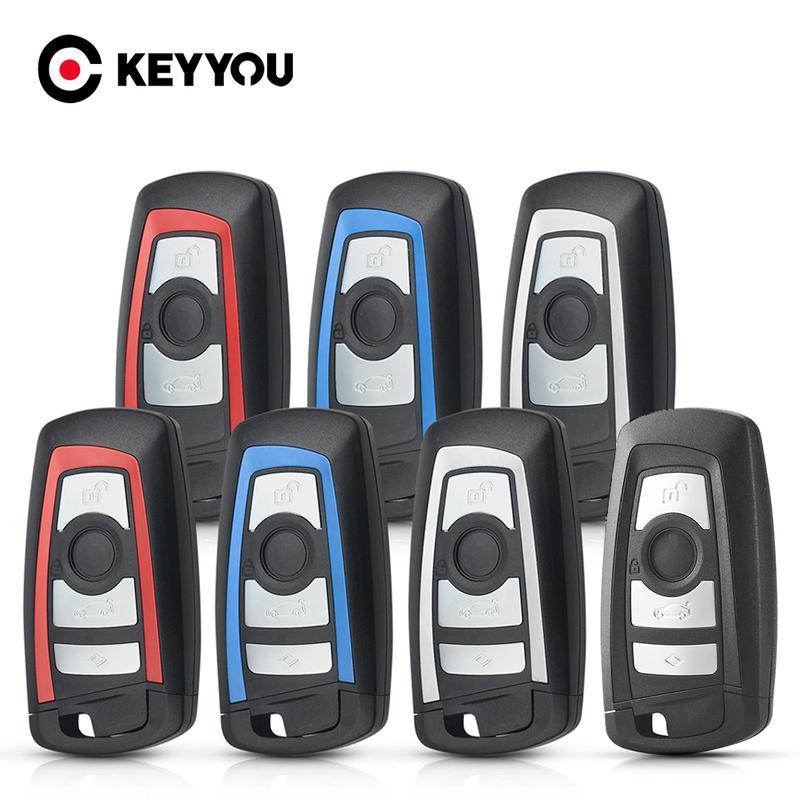 KEYYOU For BMW CAS4 F 3 5 7 Series E90 E92 E93 X5 F10 F20 F30 F40 Fob 3/4 Buttons Smart Remote Car Key Shell Case Blank Cover