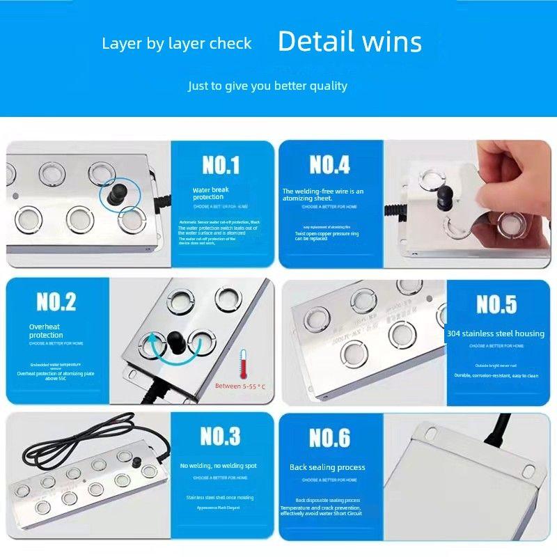Ultrasonic Atomizer Ten Head Atomization Plate Pool Fish Pond Fog Rockery Sprayer Atomizer Nozzle Water Landscape Fog