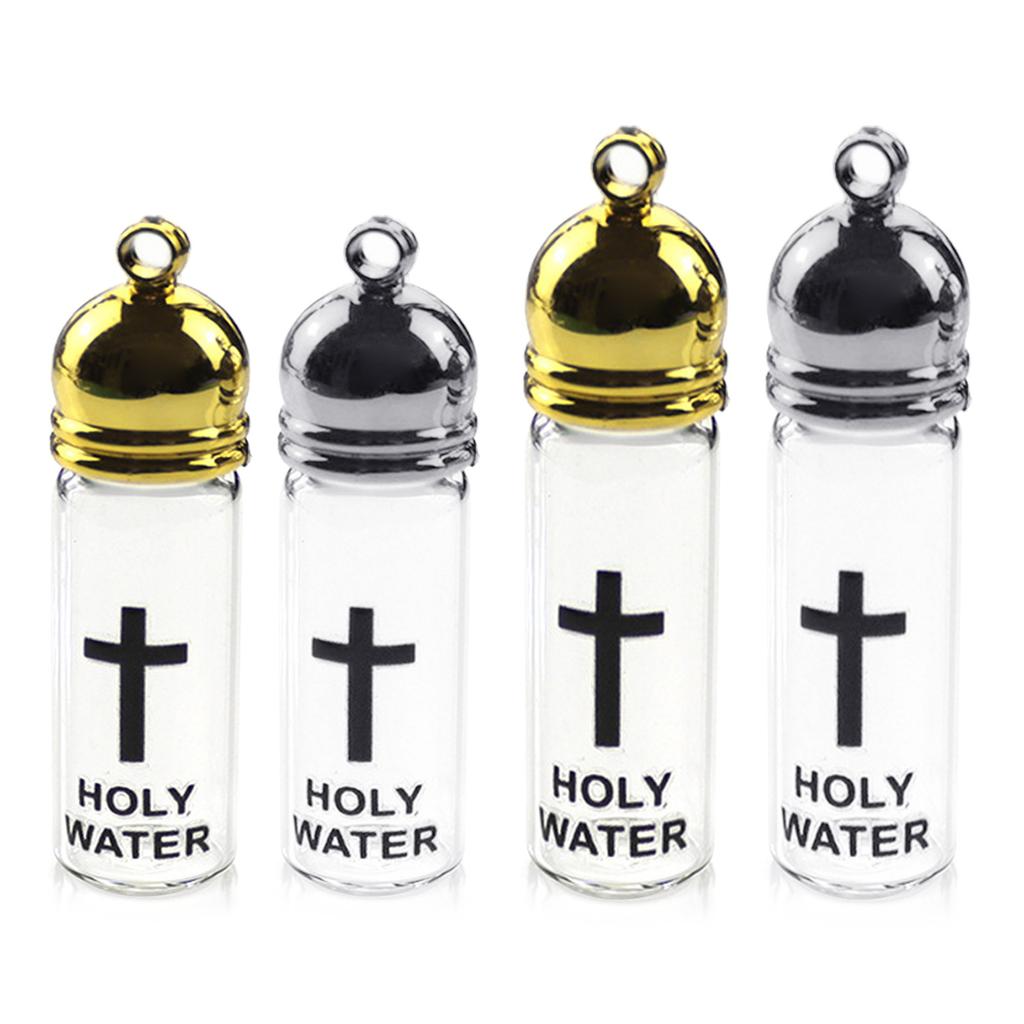 Elegant Holy Water Bottle Glass Holy Water Container Featuring Silver/Gold Color Lid For Spiritual Rituals Collectors