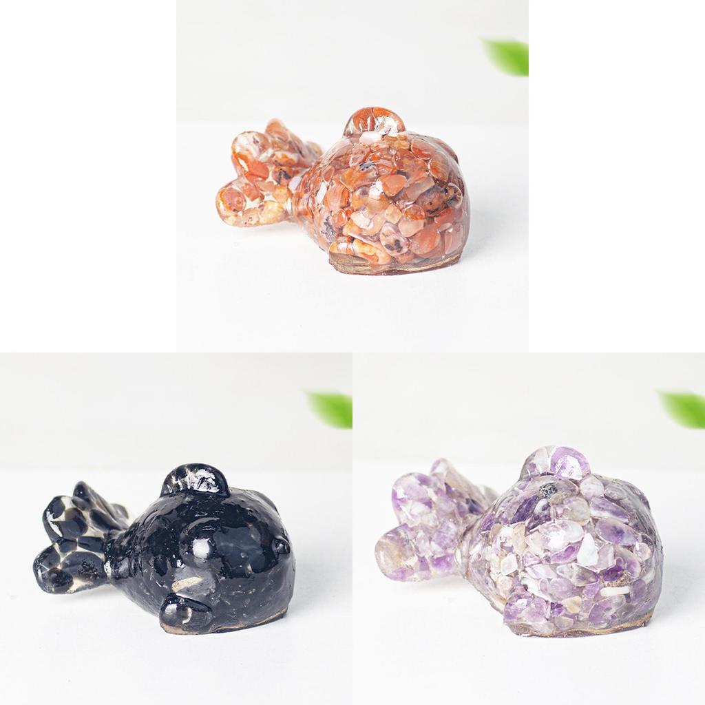 Crystal Resin Fish Figurine With Cute Animal Design For Car Interior And Home Decor