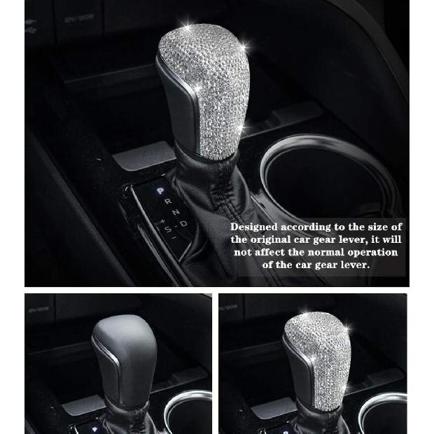 Compatible with Toyota Corolla Camry Avalon Levin Accessories Bling Shift Gear Lever Car Interior Bling Accessories for Women Fashion Rhinestone