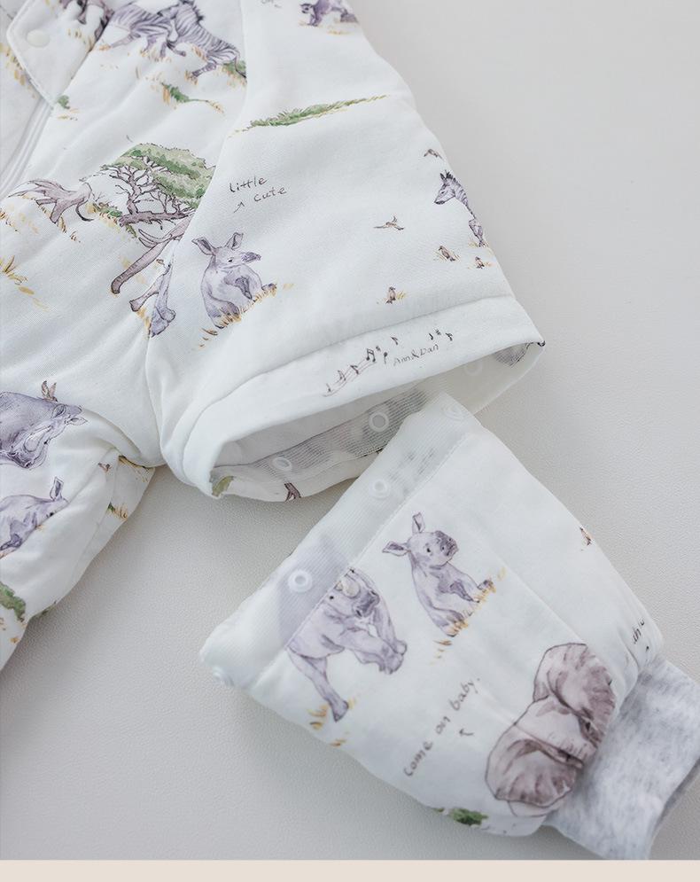 Xiaoan Dan Baby Sleeping Bag: Autumn/Winter Bamboo-Cotton Quilted Anti-Kick One-Piece Leg Wrap