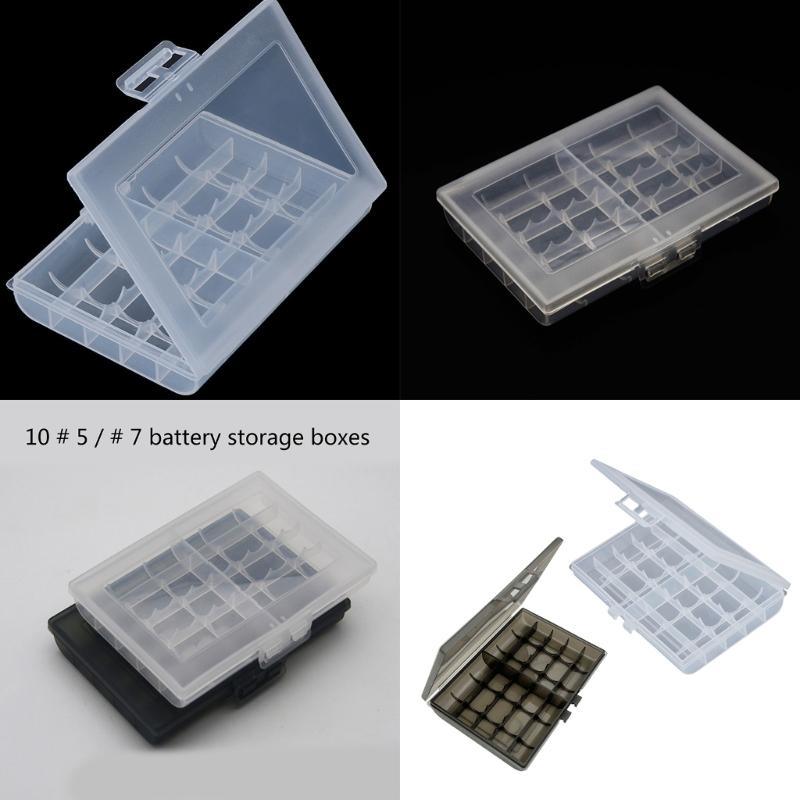 10 Grid AA Plastic Battery Holder Case AA Batteries Storage Box Holder Hard Case Cover Organizers Container