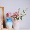 Gradient Pink Ceramic Vase for Flower Arrangements - Stylish Decorative Piece for Living Room.
