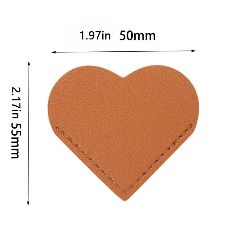 2Pcs Portable Heartshaped Corner Page Marker Vintage Multicolor Leather Bookmark Book Decorative Creative Reading Bookmarks Books