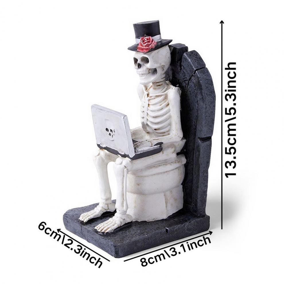 Funny Skeleton Halloween Desktop Decoration Figurine Ideal for Gaming Setup Computer Desk Organizer Funny Office