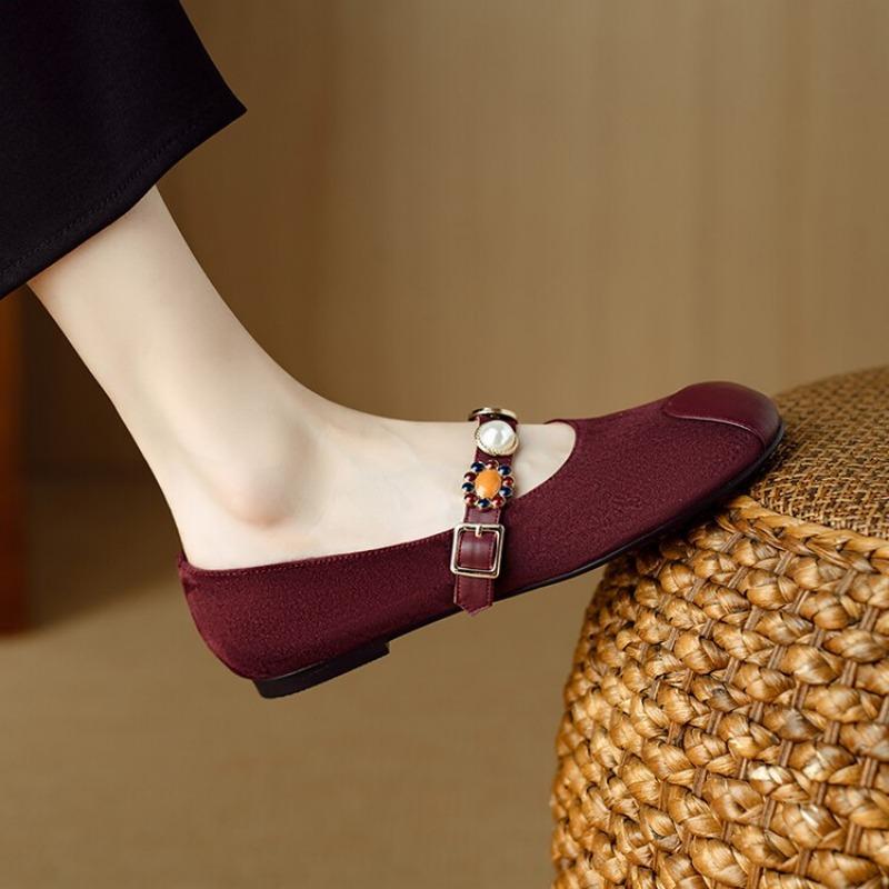 Fashion Autumn New Flat Single Shoes Women's Fashion Round Head Shallow Mouth Soft Sole Anti-slip Wear-resistant Low-top Shoes