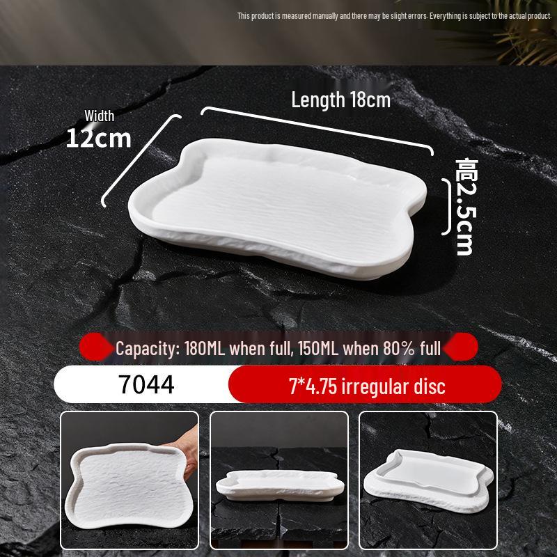 White Melamine Porcelain-Style Snack Plate - Perfect for KTV, Bar, or Restaurant Serving