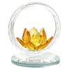 Kertari Gift for K9 Crystal Lotus Never Artificial Lotus Flower for Buddhist Luxury Glass Good Luck Wedding Retirement Day 77th Birthday Stylish