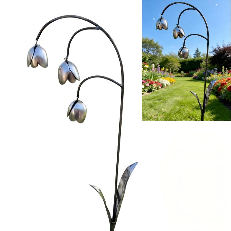Metal Lily Of The Valley - Garden Decoration, Scrap Metal Art, Weather-Resistant Outdoor Decor, Lily Of The Valley Decorative
