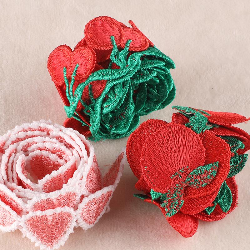 Computer Embroidery Cartoon Fruit Butterfly Lace Petal Hand Account Diy Clothing Accessories Water Soluble Embroidery Ribbon Cloth Sticker