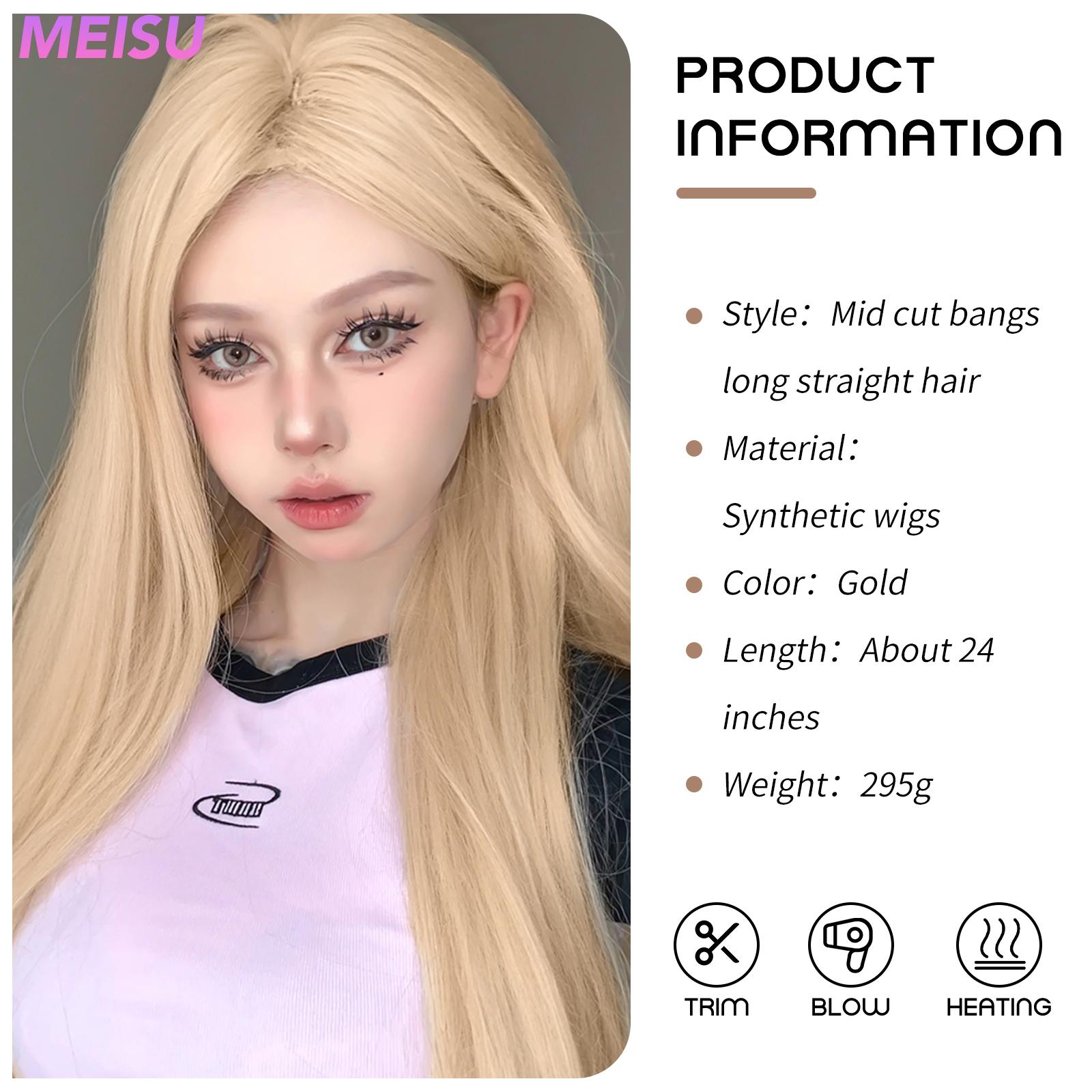 

Прямой черный парик с челкой, 24-дюймовый синтетический парик из волокна, термостойкий натуральный парик для вечеринок или селфи для женщин, повседневное использование, корейская мода