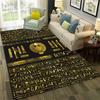 3D Egyptian Pharaoh Hieroglyphics Carpet Rug for Home Living Room Bedroom Sofa Doormat Decor,kids  Area Rug Non-slip Floor Mat