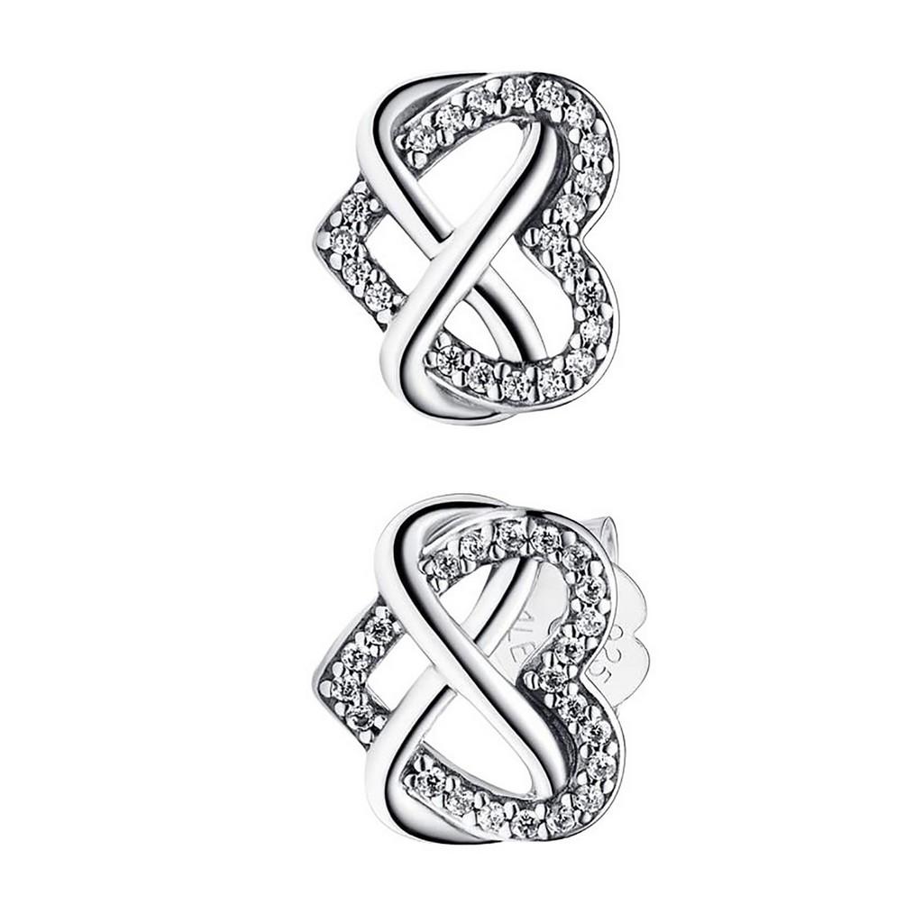 Pandora Sparkling Infinity Heart Stud Earrings 292667C01 For Women