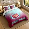 3Pcs Bedding Set Custom Name Text, 1 Sheet 2 Pillowcases Home Bed DecorBurnley Football