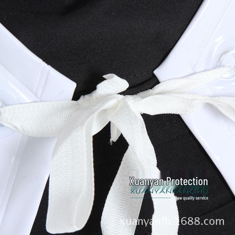 Thickened White Waterproof Leather Kitchen Apron: Oil, Acid, and Alkali Resistant
