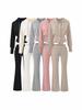Spring 2026 Women's Diamond Chain Hooded Cardigan & Flare Pants Set