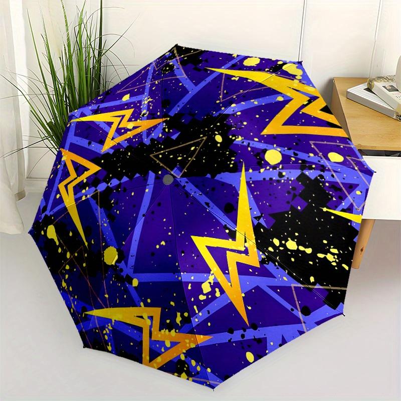 1pc Lighting Patterns Automatic Open, Sturdy Iron Frame, Compact Folding Design, All-Season Portable Umbrella for Women & Men, Outdoor Umbre