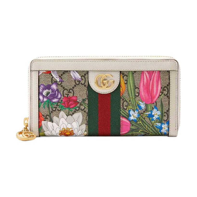 

GUCCI Ophidia Floral Print Old Flower Logo Striped Webbing Long Zipper Canvas Leather Wallet Women s Black Wood Color White Color One Size-Gift Set(Basic Set+Box+Shopping Bag) ебеновий/білий