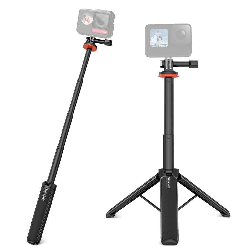 Fat Cow Portable Action Camera Selfie Stick with Tripod & Telescopic Extension for Phones & Mirrorless Cameras
