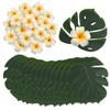 12Pcs Artificial Flowers Palm Leaves Simulation Plumeria Fale Flowers for Hawaiian Tropical Party Home Decor Wedding Decortion