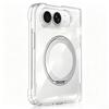 For iPhone Duo Fold Case Transparent Magnetic  rotate stand Protective Back Cover For MagSafe Wireless Charging Phone Shell